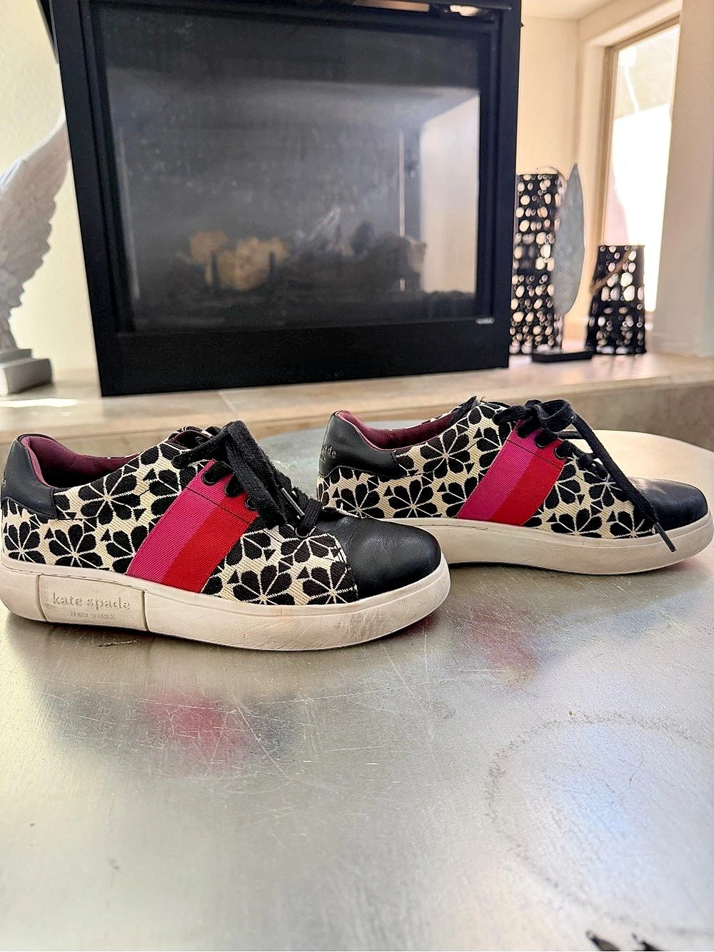 Kate Spade Keswick Floral Sneakers EU 38.5 Black, Pink & Red